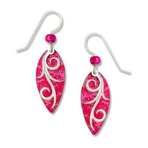 Adajio Earrings - Fuchsia Teardrop, Silver Overlay